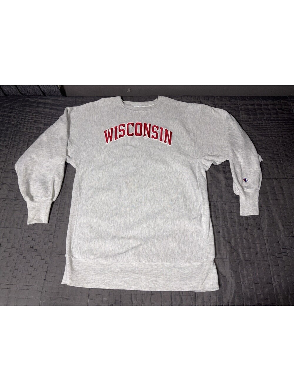 Vintage Champion Reverse Weave Wisconsin 3XL Badgers Sweatshirt Mens Gray NCAA